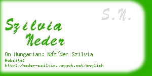 szilvia neder business card